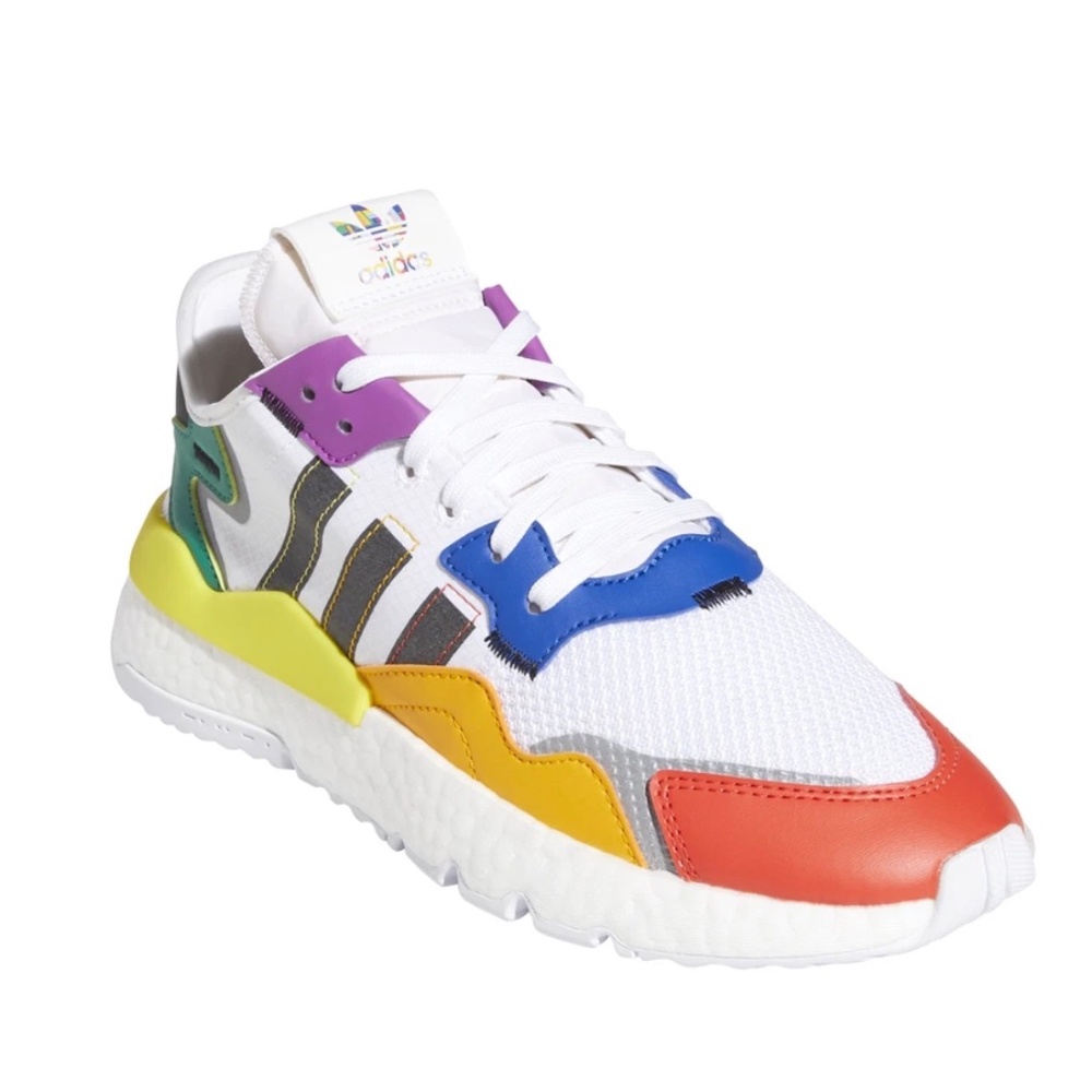 NWOB adidas Nite Jogger Pride Mens White Sneakers Casual Shoes FY9023